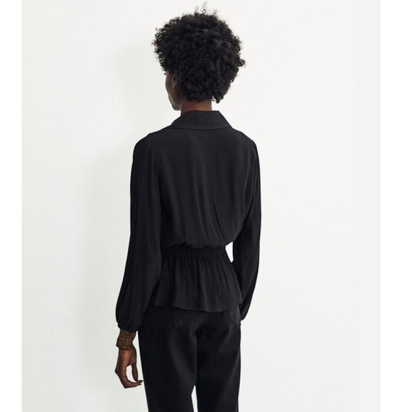 JUST FEMALE • Black Lauren Blouse Gold Accents Top - Picture 12 of 12